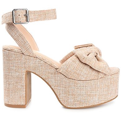 Journee Zenni Women's Tru Comfort Foam™ Bow Block Heel Sandals