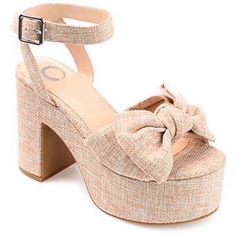 Journee Zenni Women's Bow Block Heel Sandals