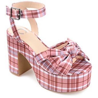 Journee Zenni Women's Bow Block Heel Sandals