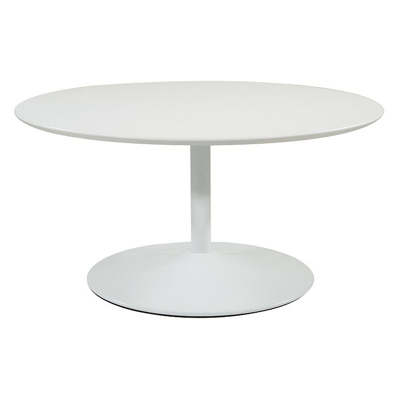 OSP Home Furnishings Flower Coffee Table, White