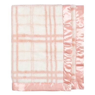 Just Born® Pink Plaid Plush Blanket