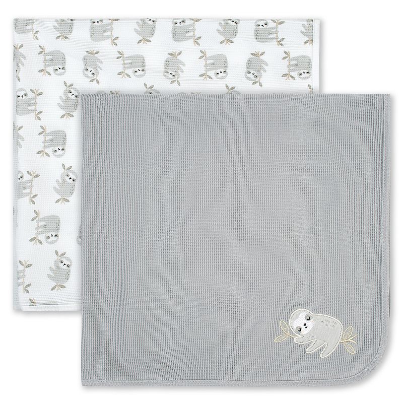 73545946 Just Born 2-Pack Sloth Thermal Blankets, Light Gre sku 73545946