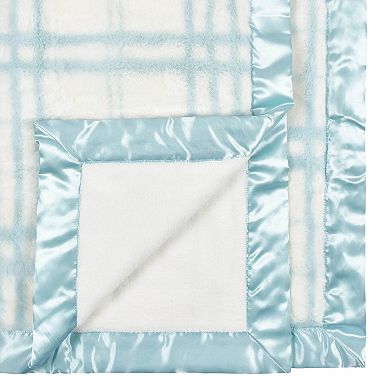 Just Born® Blue Plaid Plush Blanket