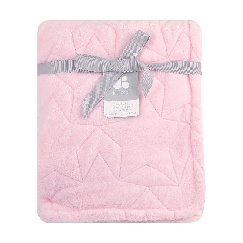 70126614 Just Born Pink Star Plush Blanket sku 70126614