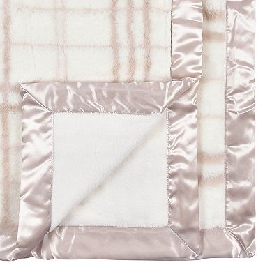 Just Born® Grey Plaid Plush Blanket