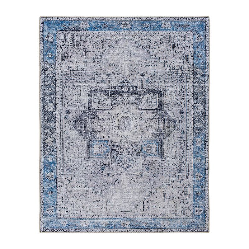 Decor 140 Abie Traditional Washable Area Rug, Grey, 2.5X16 Ft