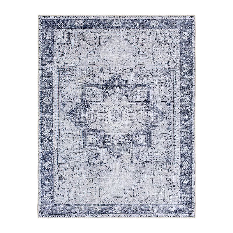 Decor 140 Abie Traditional Washable Area Rug, Grey, 2.5X16 Ft