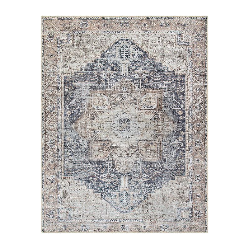 Decor 140 Abie Traditional Washable Area Rug, Beig/Green, 2.5X16 Ft