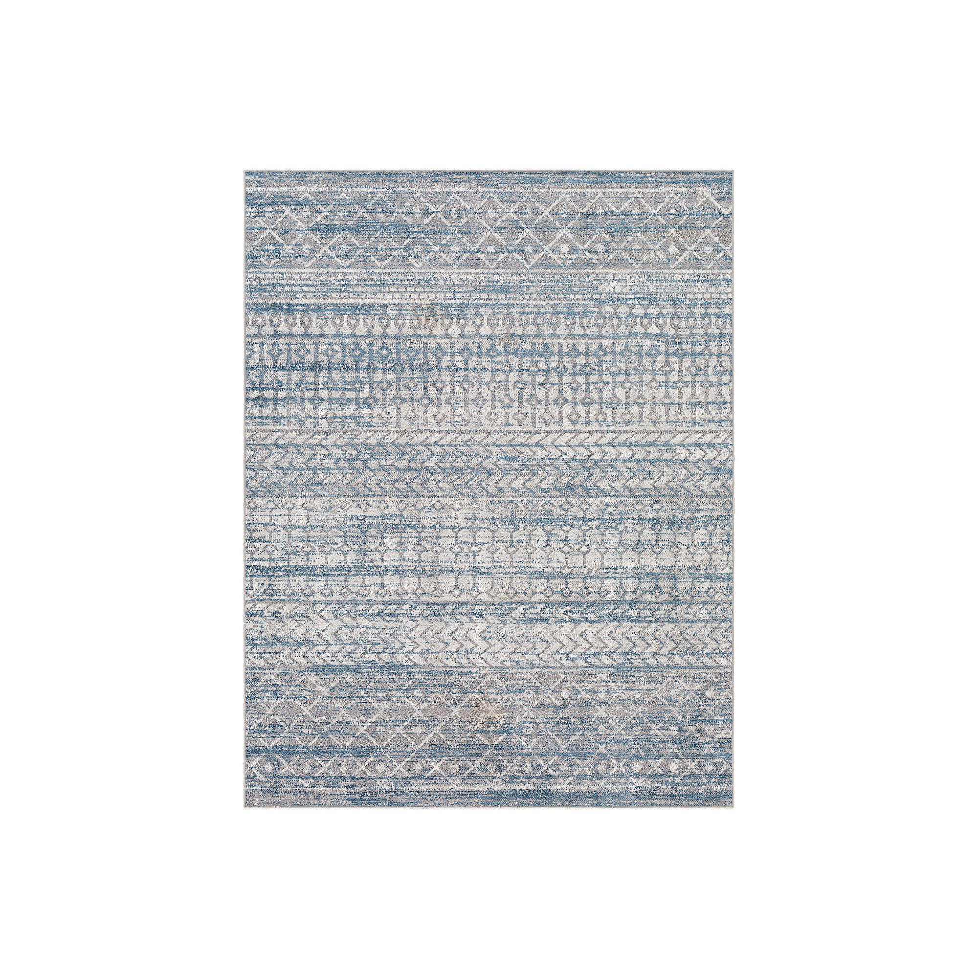 Decor 140 Lacey Contemporary Washable Area Rug, Blue Gray