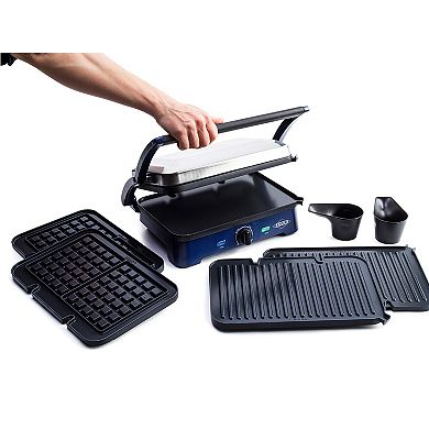 Blue Diamond Ceramic Nonstick Electric Sizzle Griddle with Grill & Waffle Plates