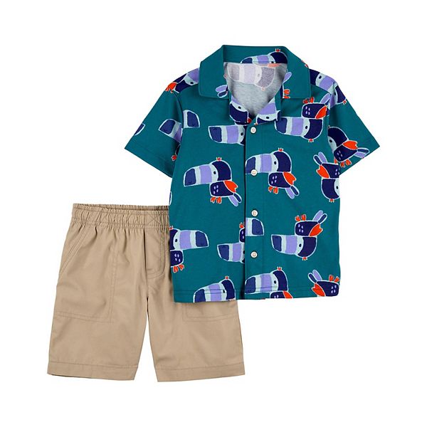Toddler Boy Carter's Bird Button-Front Shirt & Shorts Set