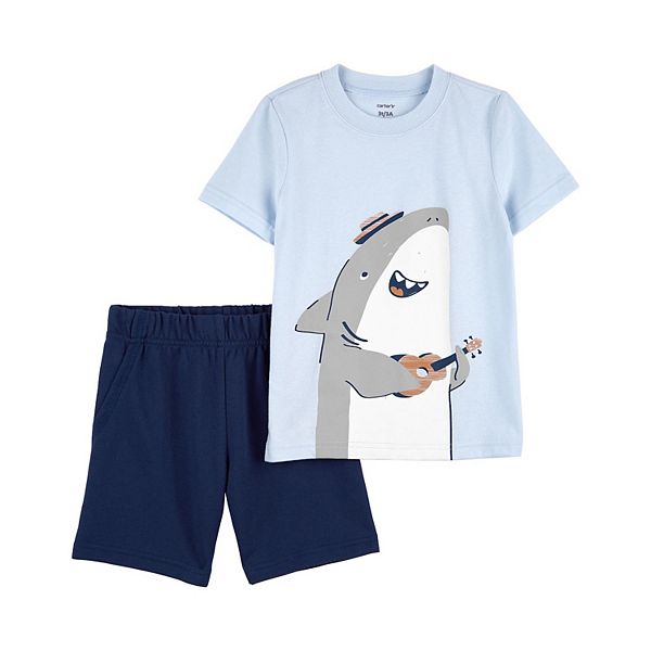 Toddler Boy Carter Crewneck-Turks Teal Stripe