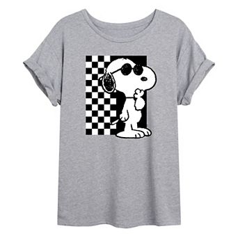 Juniors' Peanuts Cool Snoopy Oversized Graphic Tee