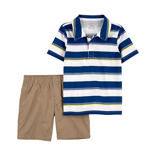Baby Boy Carter's Striped Henley & Shorts Set