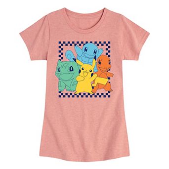Girls 7-16 Pokemon Checkered Group Frame Graphic Tee