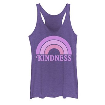 Juniors' Purple Rainbow "Kindness" Racerback Graphic Tank Top