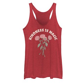 Juniors' Kindness Is Magic Roses Racerback Tri-blend Tank Top