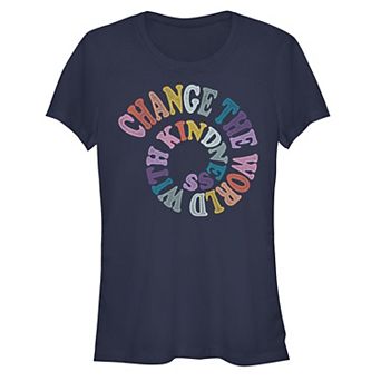 Juniors' V-Line Change The World With Kindness Tee