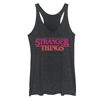 Juniors' Stranger Things Logo Racerback Graphic Tank Top