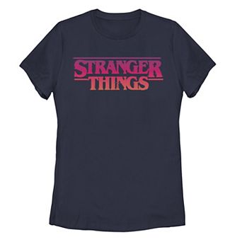 Juniors' Stranger Things Logo Graphic Tee