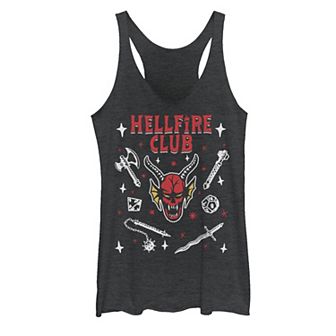Juniors' Stranger Things "The Hellfire Club" Mace Dagger Axe Racerback Graphic Tank Top
