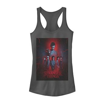 Juniors' Stranger Things Upside Down Greetings Racerback Graphic Tank Top