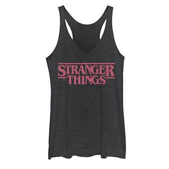 Juniors' Stranger Things Dripping Logo Racerback Graphic Tank Top
