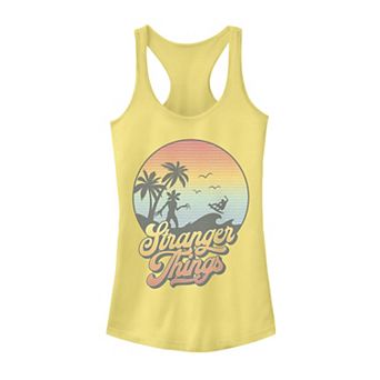 Juniors' Stranger Things Palms Surf Wave Graphic Racerback Tank Top