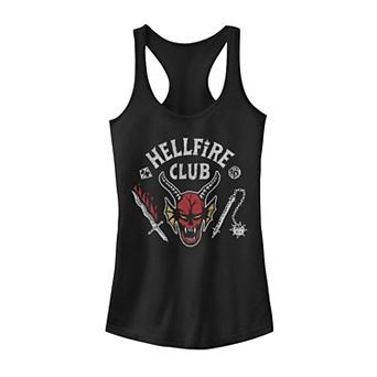 Juniors' Stranger Things Hellfire Club Mace And Dagger Graphic Racerback Tank Top
