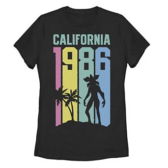 Juniors' Stranger Things 1986 Demogorgon In California Graphic Tee