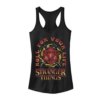 Juniors' Stranger Things "Roll For Your Life" Graphic Racerback Tank Top