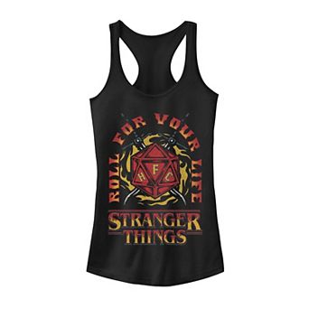 Juniors' Stranger Things "Roll For Your Life" Graphic Racerback Tank Top