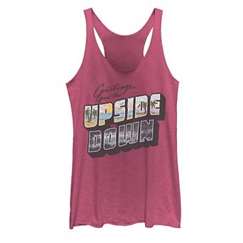 Juniors' Stranger Things Upside Down Greetings Racerback Graphic Racerback Tank Top