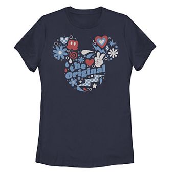 Disney's Mickey Mouse Juniors' Floral "The Original" Mickey Ears Graphic Tee