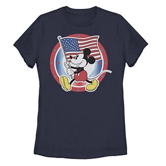Disney's Mickey Mouse Juniors' Mickey Holding Flag Graphic Tee