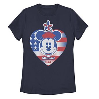 Disney's Minnie Mouse Juniors' Patriotic Heart & Minnie Graphic Tee