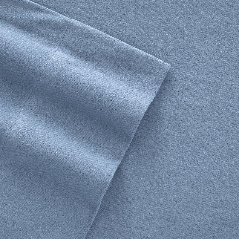 Micro Flannel Sheet Set with Pillowcases, Blue, Twin