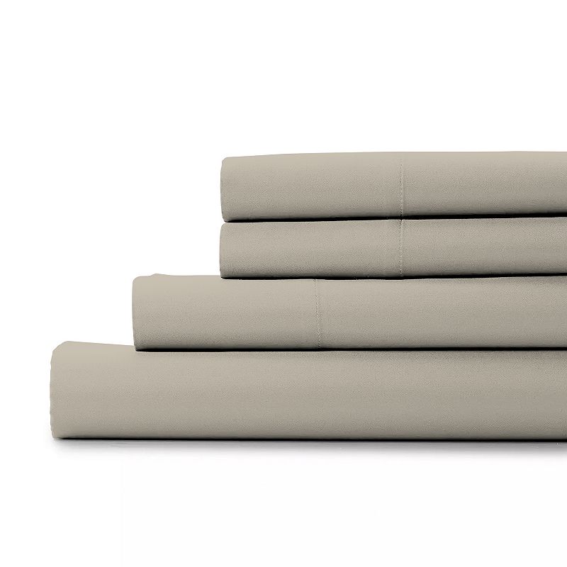 Aireolux 600 Thread Count Cotton Sateen Pillowcase Set, Beige, FULL SET