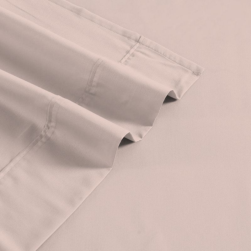 Aireolux 600 Thread Count Cotton Sateen Pillowcase Set, Light Pink, FULL SE