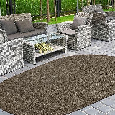 Superior Modern Rustic Bohemian Reversible Multi-Tone Braided Indoor Outdoor Area Rug