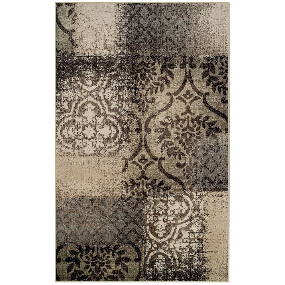 Superior Distressed Abstract Damask Indoor Area Rug