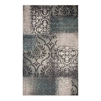 Superior Distressed Abstract Damask Indoor Area Rug