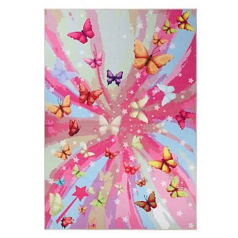 Superior Colorful Butterfly Indoor Area Rug