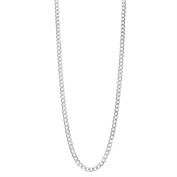 Jordan Blue 10k White Gold 4.4 mm Curb Chain Necklace