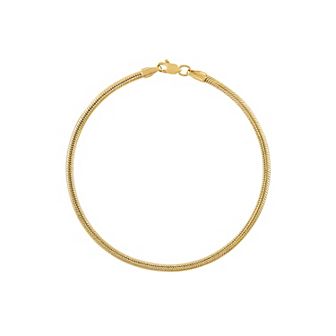 Jordan Blue Men's 10k Gold 2.4 mm Snake Chain Bracelet