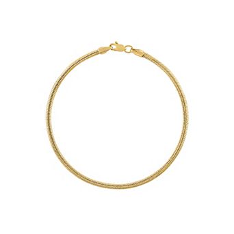 Jordan Blue Men's 10k Gold 2.4 mm Snake Chain Bracelet