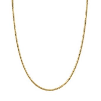 Jordan Blue Men's 10k Gold 2.4 mm Snake Chain Necklace