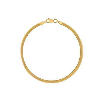 Jordan Blue 10k Gold 2.4 mm Smooth Herringbone Chain Bracelet