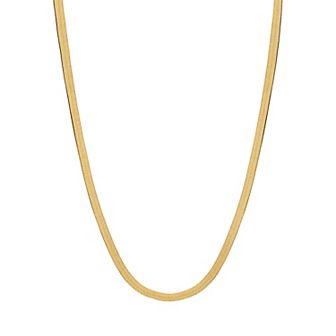 Jordan Blue Men's 10k Gold 3.2 mm Herringbone Chain Necklace