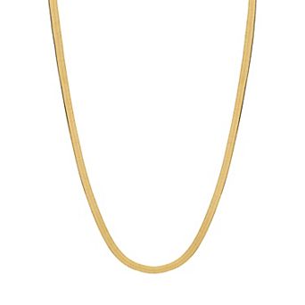 Jordan Blue Men's 10k Gold 3.2 mm Herringbone Chain Necklace
